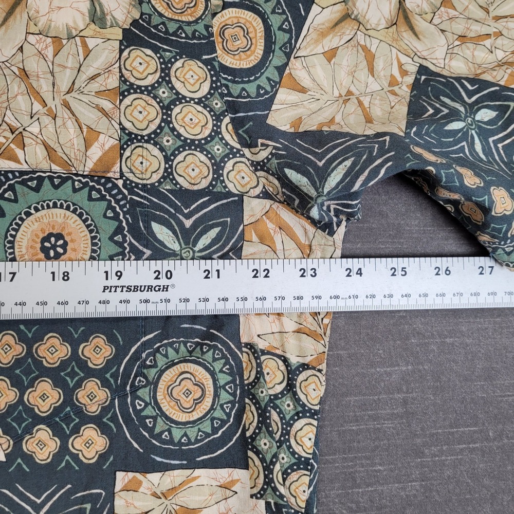 Tori Richard Mens Lg Hawaiian Aloha Shirt Floral Patchwork Short Sleeve Button - Picture 5 of 6